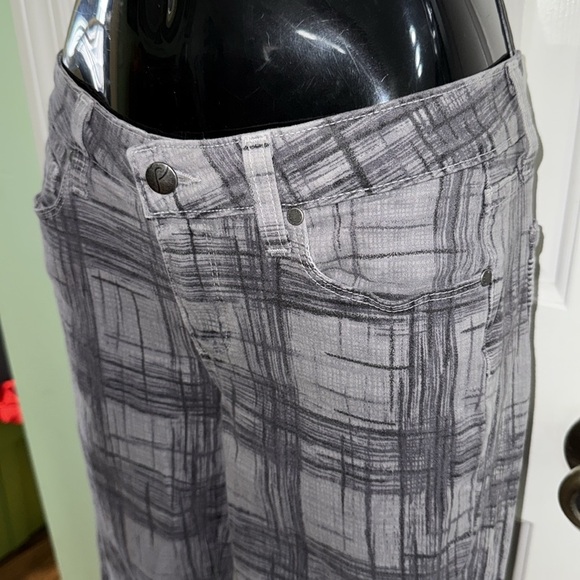 Paige Grey Abstract Pattern  Peg Super Skinny Ankle Denim Jeans Stylish Size 27 - Picture 2 of 12